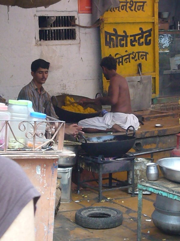 Some milk-based sweet is being prepared.